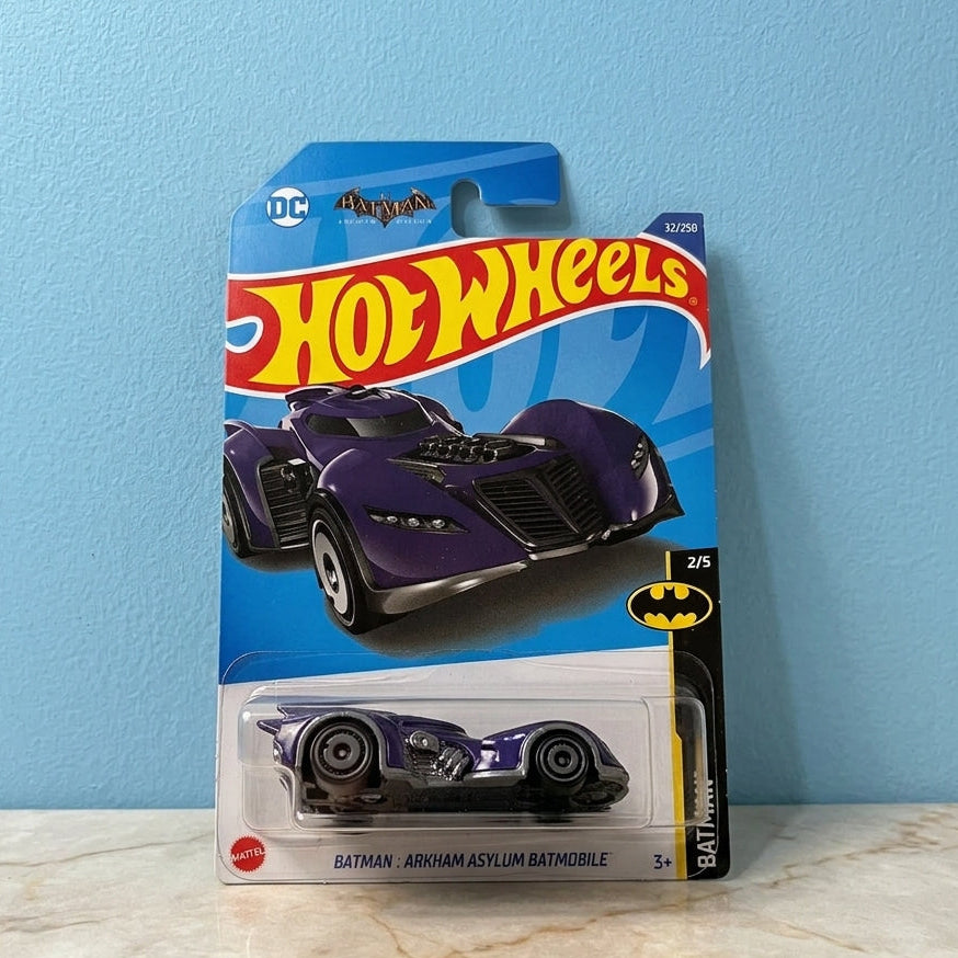 Hot Wheels Batman Arkham Asylum Batmobile 1:64 scale die-cast car made in Malaysia on original card