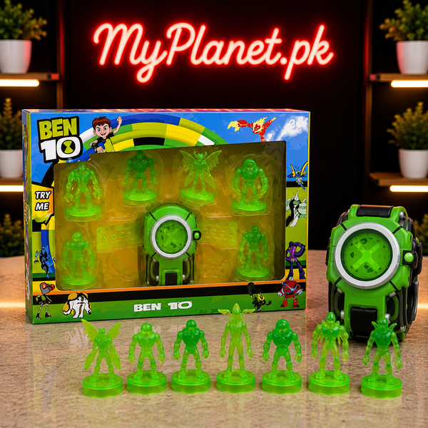 Ben 10 Omnitrix Watch Toy Set with 6 Alien Figures