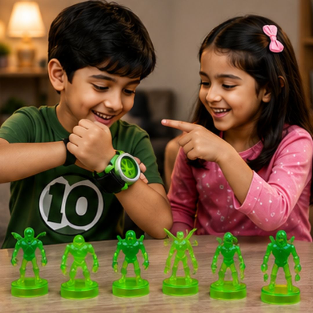 Ben 10 Omnitrix Watch Toy Set with 6 Alien Figures