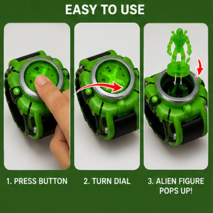 Ben 10 Omnitrix Watch Toy Set with 6 Alien Figures