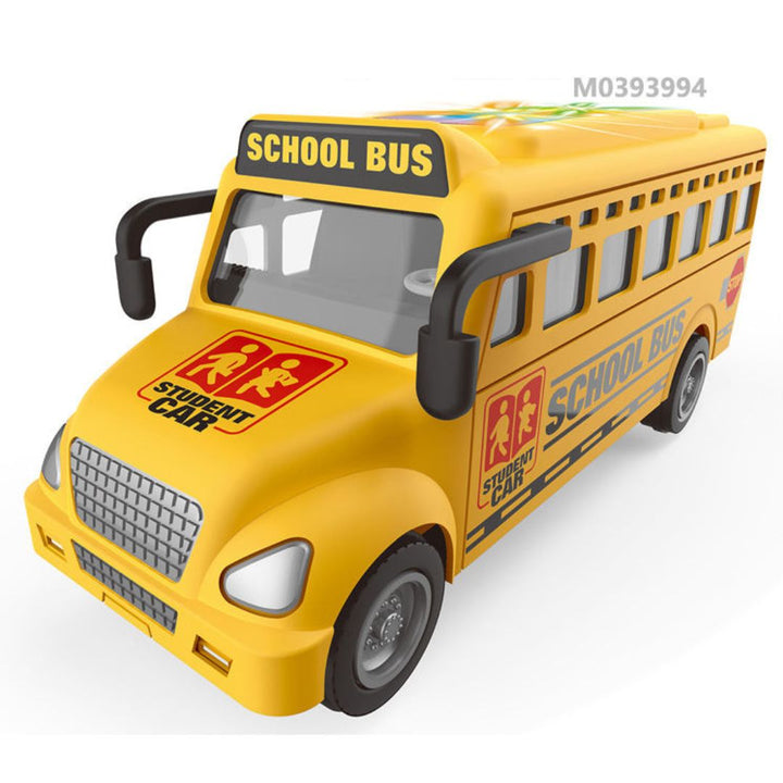 Bump &amp; Go School Bus with Lights &amp; 360° Rotation