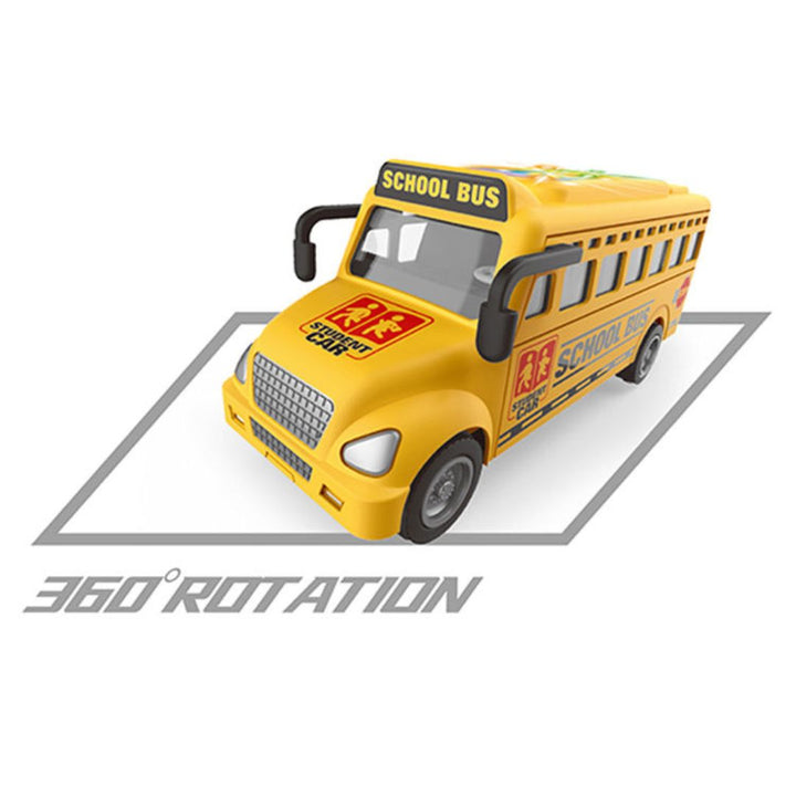 Bump &amp; Go School Bus with Lights &amp; 360° Rotation