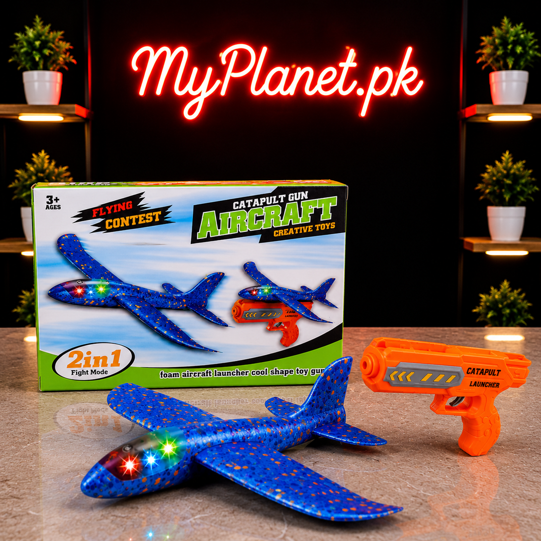 Catapult Gun Foam Aircraft Launcher Toy