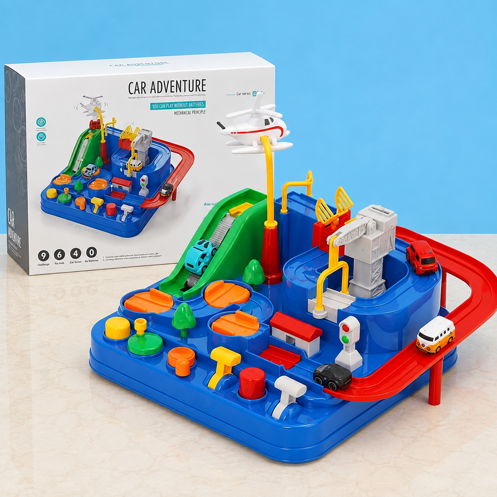 𝗖𝗮𝗿 𝗔𝗱𝘃𝗲𝗻𝘁𝘂𝗿𝗲 𝗣𝗮𝗿𝗸𝗶𝗻𝗴 𝗚𝗮𝗿𝗮𝗴𝗲 𝗧𝗿𝗮𝗰𝗸 𝗦𝗲𝘁 – 𝗡𝗼-𝗕𝗮𝘁𝘁𝗲𝗿𝘆 𝗠𝗲𝗰𝗵𝗮𝗻𝗶𝗰𝗮𝗹 𝗖𝗮𝗿 𝗣𝗹𝗮𝘆𝘀𝗲𝘁