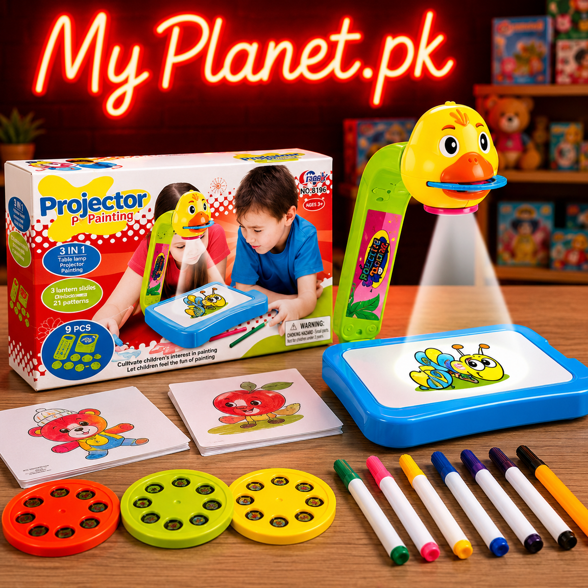 𝗞𝗶𝗱𝘀 𝗣𝗿𝗼𝗷𝗲𝗰𝘁𝗼𝗿 𝗣𝗮𝗶𝗻𝘁𝗶𝗻𝗴 𝗗𝗿𝗮𝘄𝗶𝗻𝗴 𝗕𝗼𝗮𝗿𝗱 𝘄𝗶𝘁𝗵 𝟮𝟭 𝗣𝗮𝘁𝘁𝗲𝗿𝗻𝘀