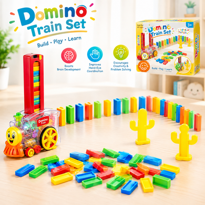 𝗗𝗼𝗺𝗶𝗻𝗼 𝗧𝗿𝗮𝗶𝗻 𝗦𝗲𝘁 𝗳𝗼𝗿 𝗞𝗶𝗱𝘀 – 𝗖𝗼𝗹𝗼𝗿𝗳𝘂𝗹 𝗔𝘂𝘁𝗼𝗺𝗮𝘁𝗶𝗰 𝗗𝗼𝗺𝗶𝗻𝗼 𝗕𝘂𝗶𝗹𝗱𝗶𝗻𝗴 𝗧𝗼𝘆