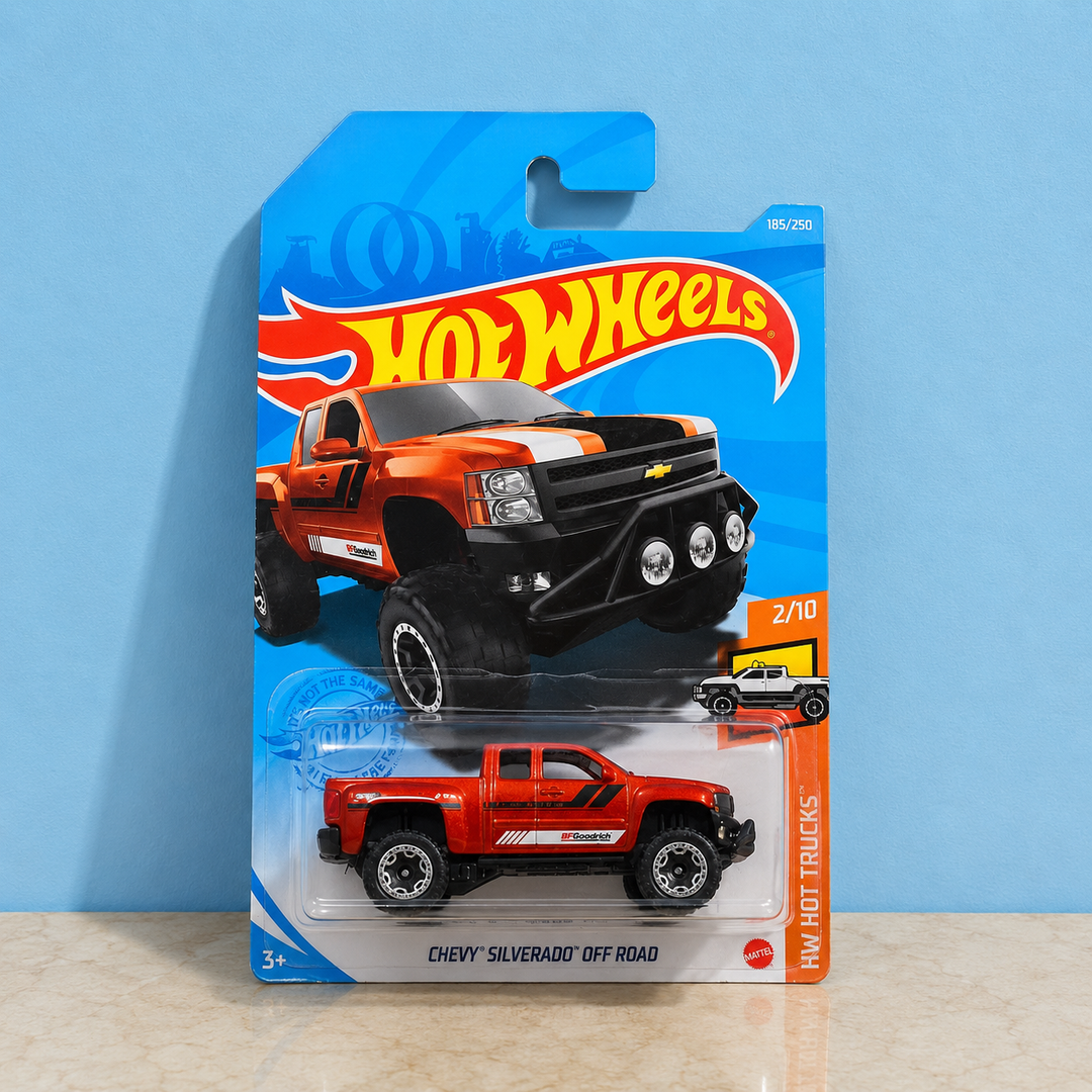 Hot Wheels Chevy Silverado Off Road 1 64 scale die cast truck made in Malaysia