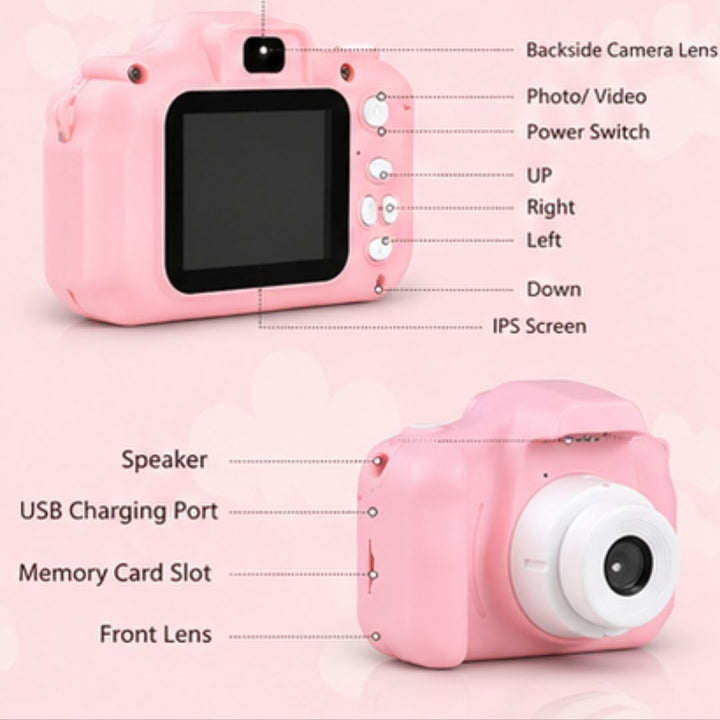 Children Digital HD Photo &amp; Video Camera with 2" IPS Screen