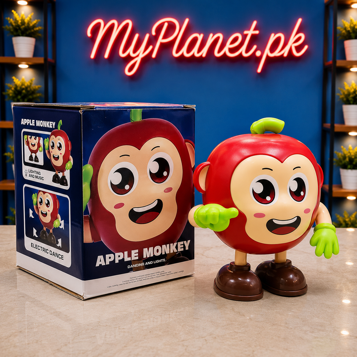 Cute Apple Monkey Dancing Toy with Lights &amp; Music