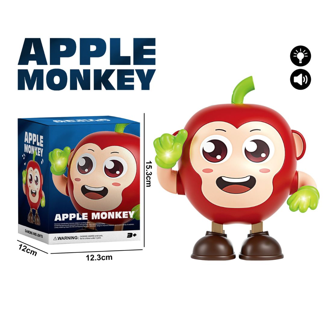 Cute Apple Monkey Dancing Toy with Lights &amp; Music