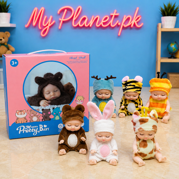 Cute Sleeping Animal Suit Baby Doll – Soft Plush Costume Doll