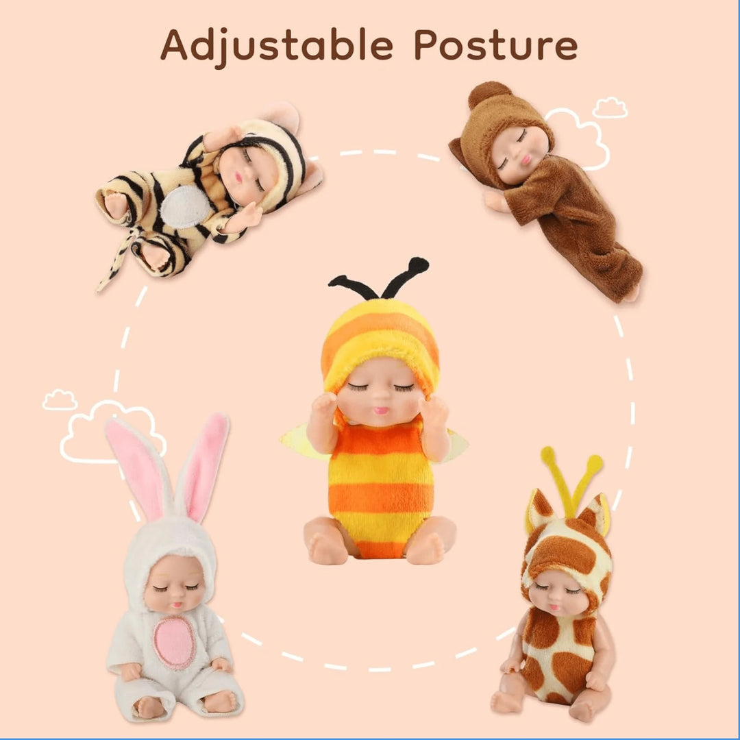 Cute Sleeping Animal Suit Baby Doll – Soft Plush Costume Doll