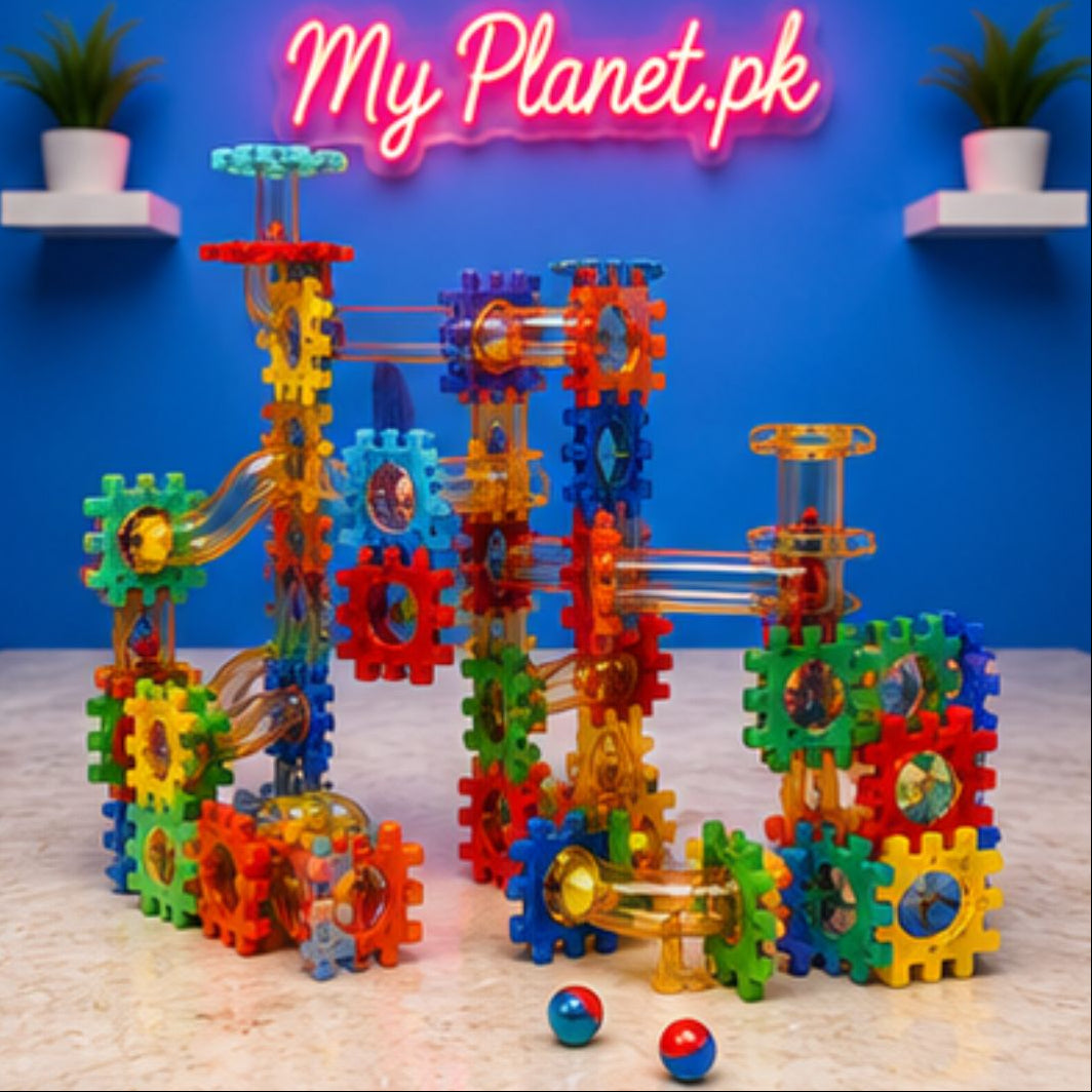 DIY Gear Construction Pipeline Rolling Building Blocks (98 Pcs)