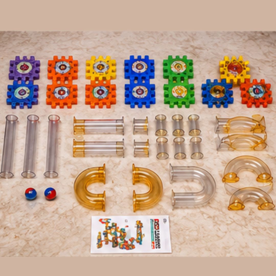 DIY Gear Construction Pipeline Rolling Building Blocks (98 Pcs)