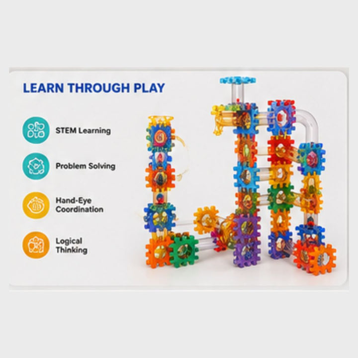 DIY Gear Construction Pipeline Rolling Building Blocks (98 Pcs)