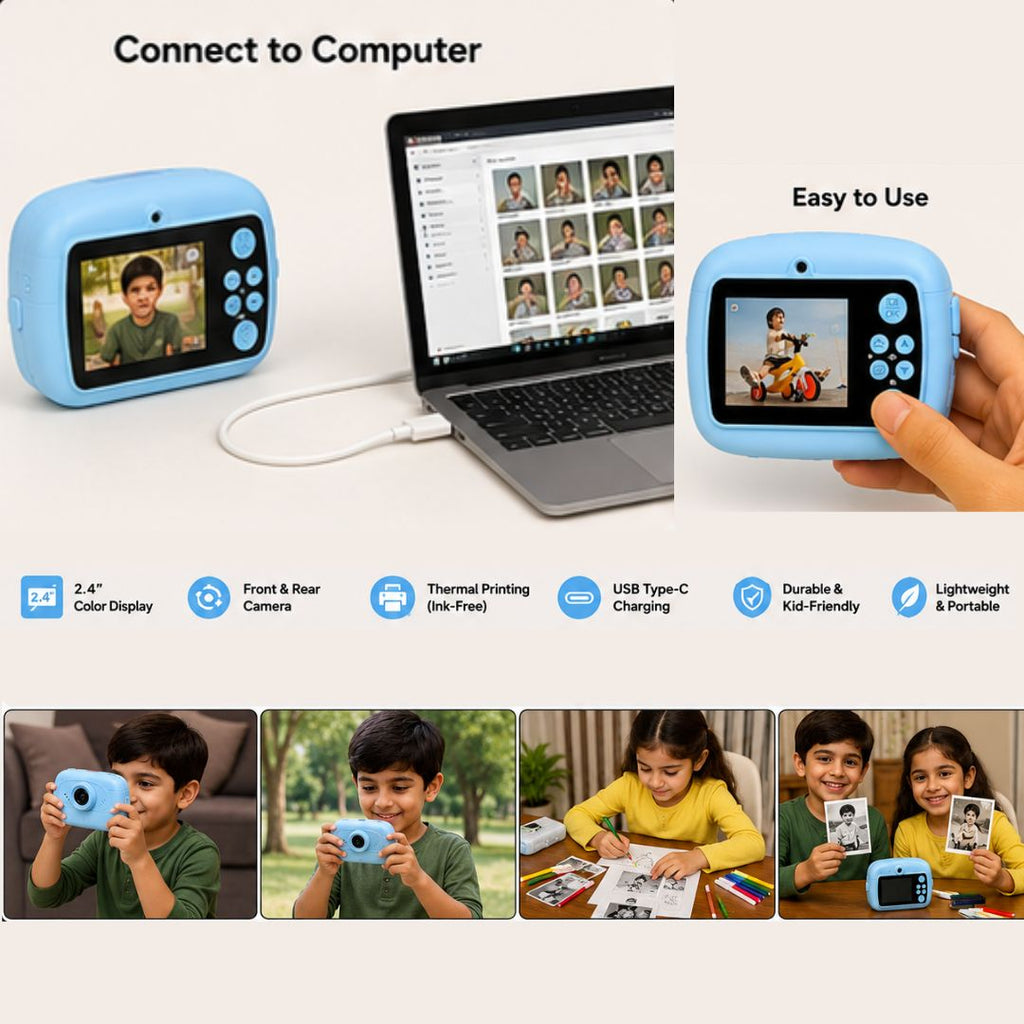 𝗗𝗜𝗬 𝗜𝗻𝘀𝘁𝗮𝗻𝘁 𝗣𝗿𝗶𝗻𝘁 𝗗𝗶𝗴𝗶𝘁𝗮𝗹 𝗖𝗮𝗺𝗲𝗿𝗮 𝗧𝗼𝘆 𝗦𝗲𝘁 𝗳𝗼𝗿 𝗞𝗶𝗱𝘀 𝘄𝗶𝘁𝗵 𝗜𝗻𝗸𝗹𝗲𝘀𝘀 𝗧𝗵𝗲𝗿𝗺𝗮𝗹 𝗣𝗿𝗶𝗻𝘁𝗶𝗻𝗴 & 𝗖𝗼𝗹𝗼𝗿 𝗠𝗮𝗿𝗸𝗲𝗿𝘀