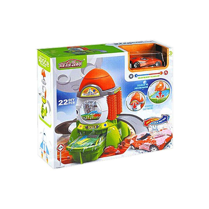 DIY Rocket Car Wash Track Set with Color Changing Cars