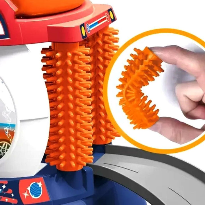 DIY Rocket Car Wash Track Set with Color Changing Cars