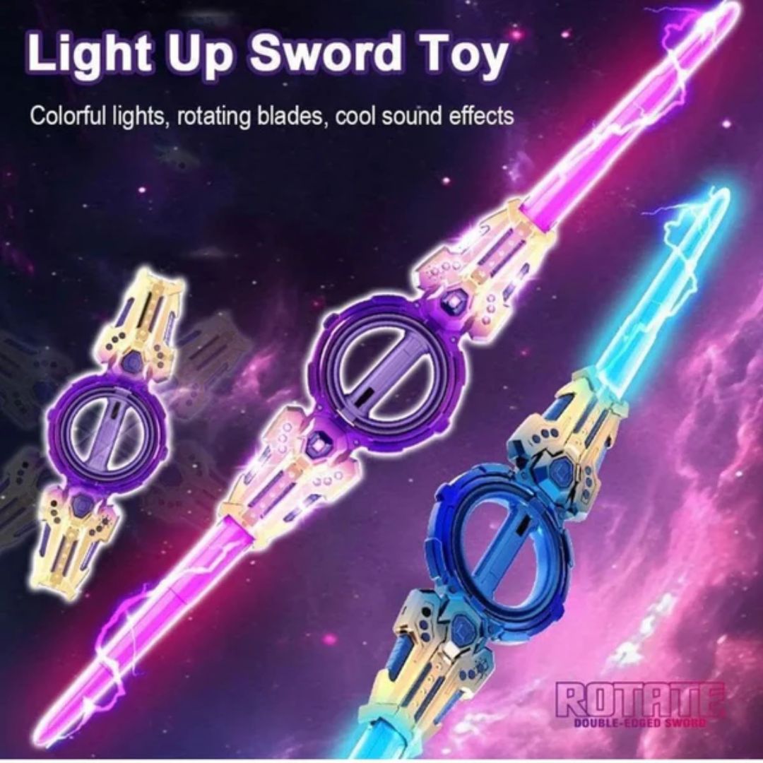 Fire Piral Sword Double-Edged LED Light Saber with Rotating Action