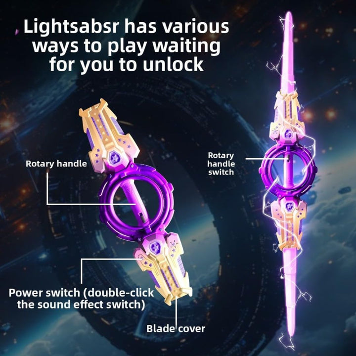 Fire Piral Sword Double-Edged LED Light Saber with Rotating Action