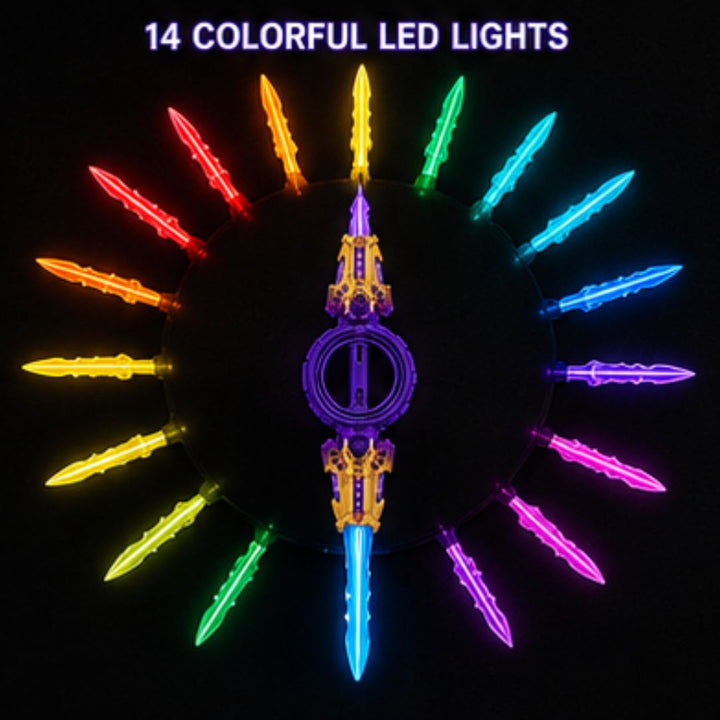 Fire Piral Sword Double-Edged LED Light Saber with Rotating Action