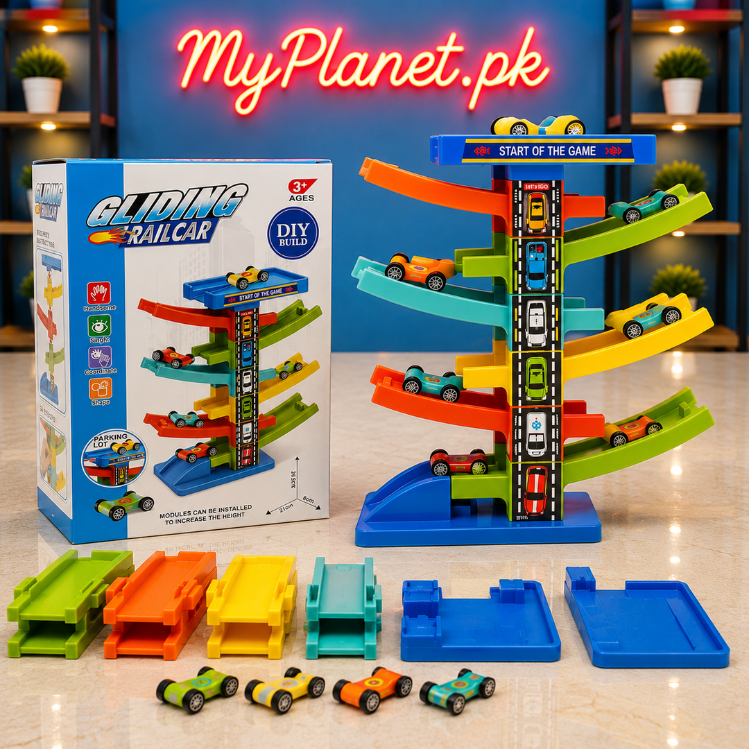 Gliding Rail Car DIY Track Set – Multi-Level Racing Track
