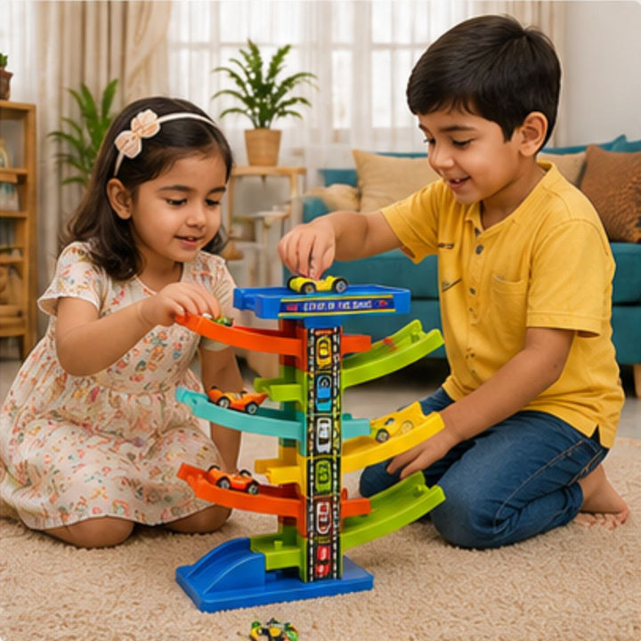 Gliding Rail Car DIY Track Set – Multi-Level Racing Track