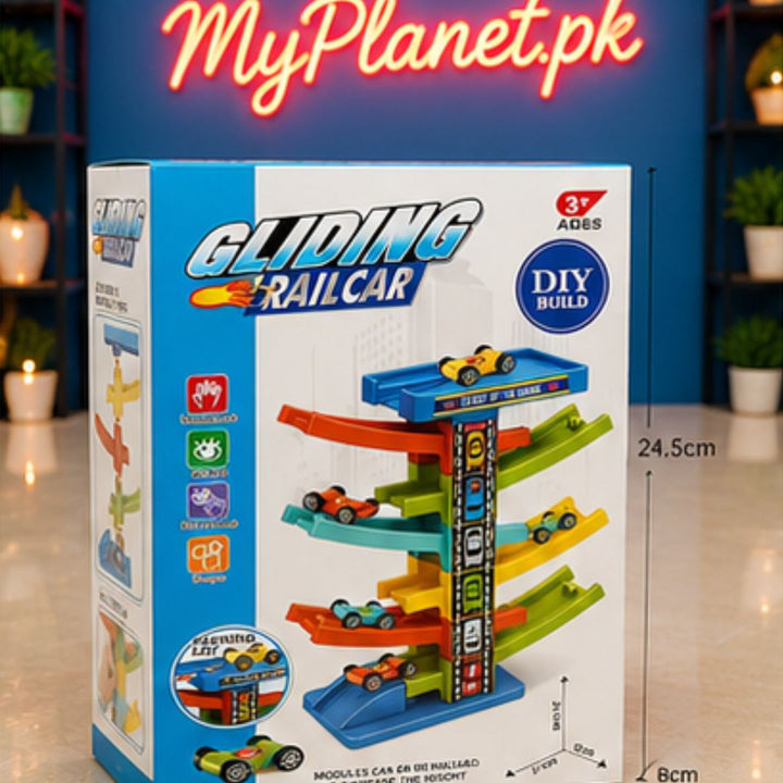 Gliding Rail Car DIY Track Set – Multi-Level Racing Track