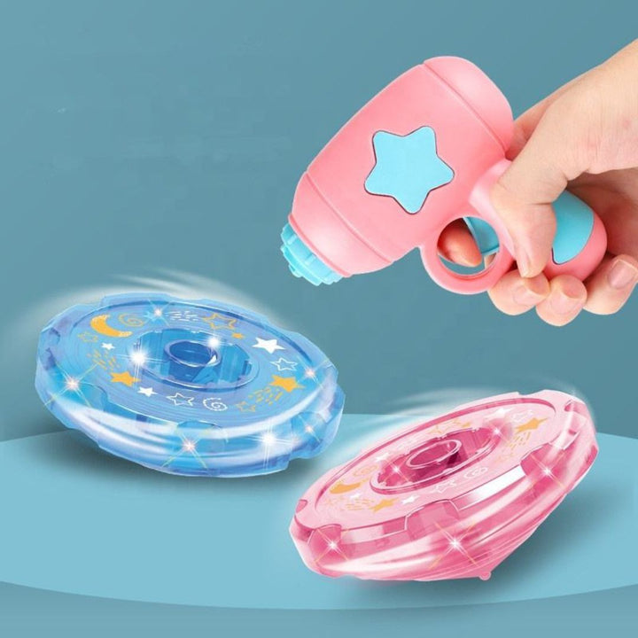 Gyro UFO Gun – Flying Spinner Launcher Toy with LED Lights