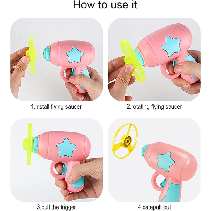 Gyro UFO Gun – Flying Spinner Launcher Toy with LED Lights
