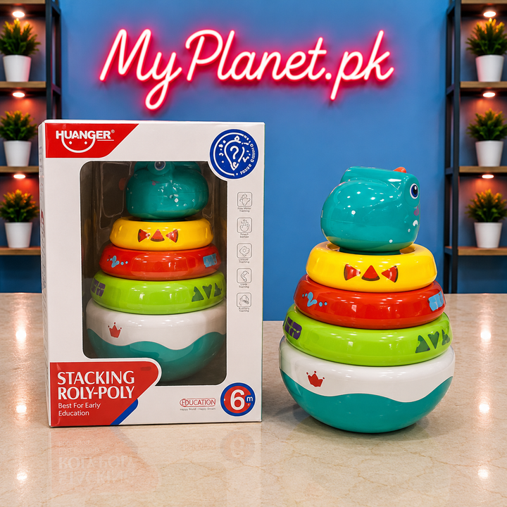 Huanger Dino Shaped Stacking Roly Poly for Babies
