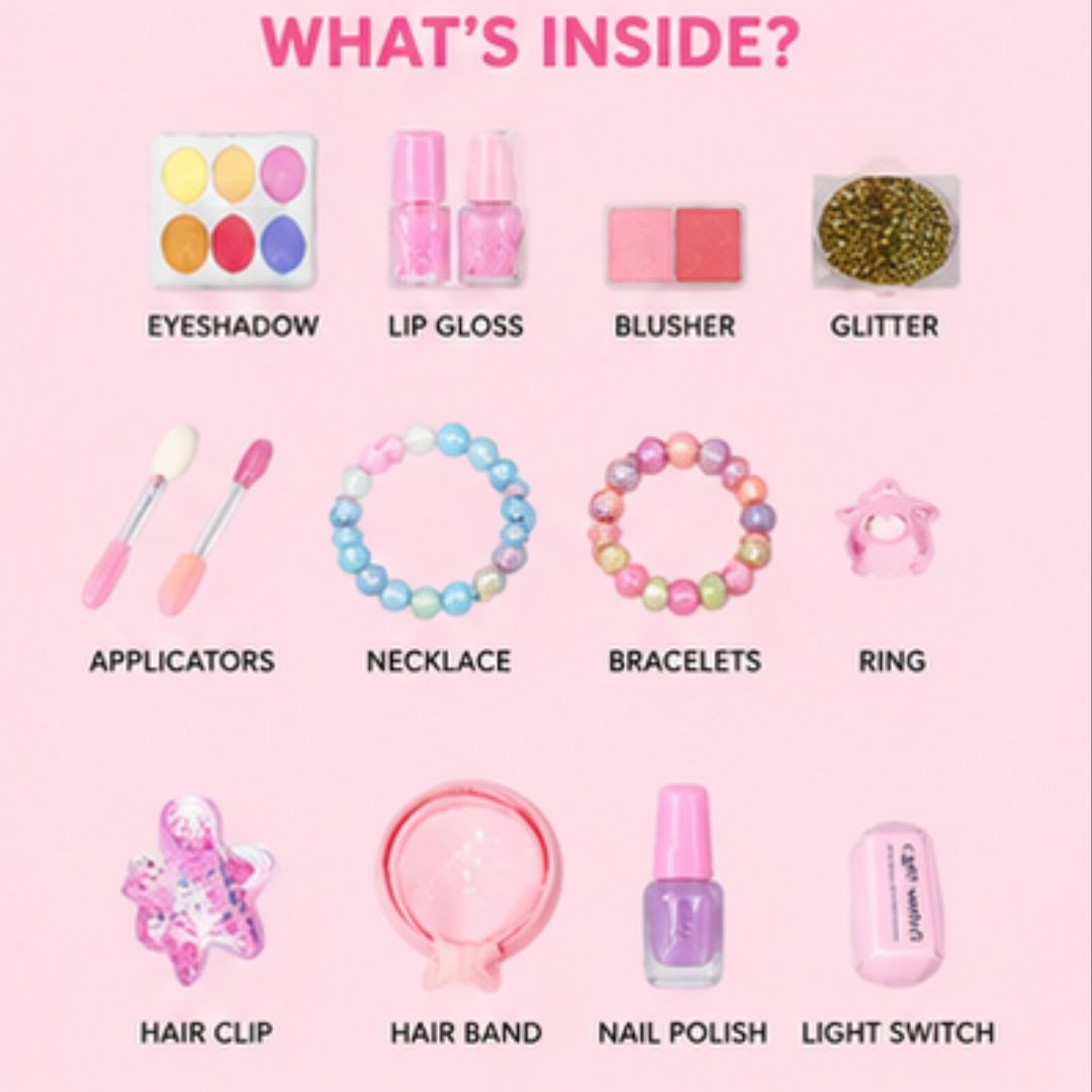 Jewelry &amp; Cosmetics 29-in-1 Makeup Beauty Box for Girls