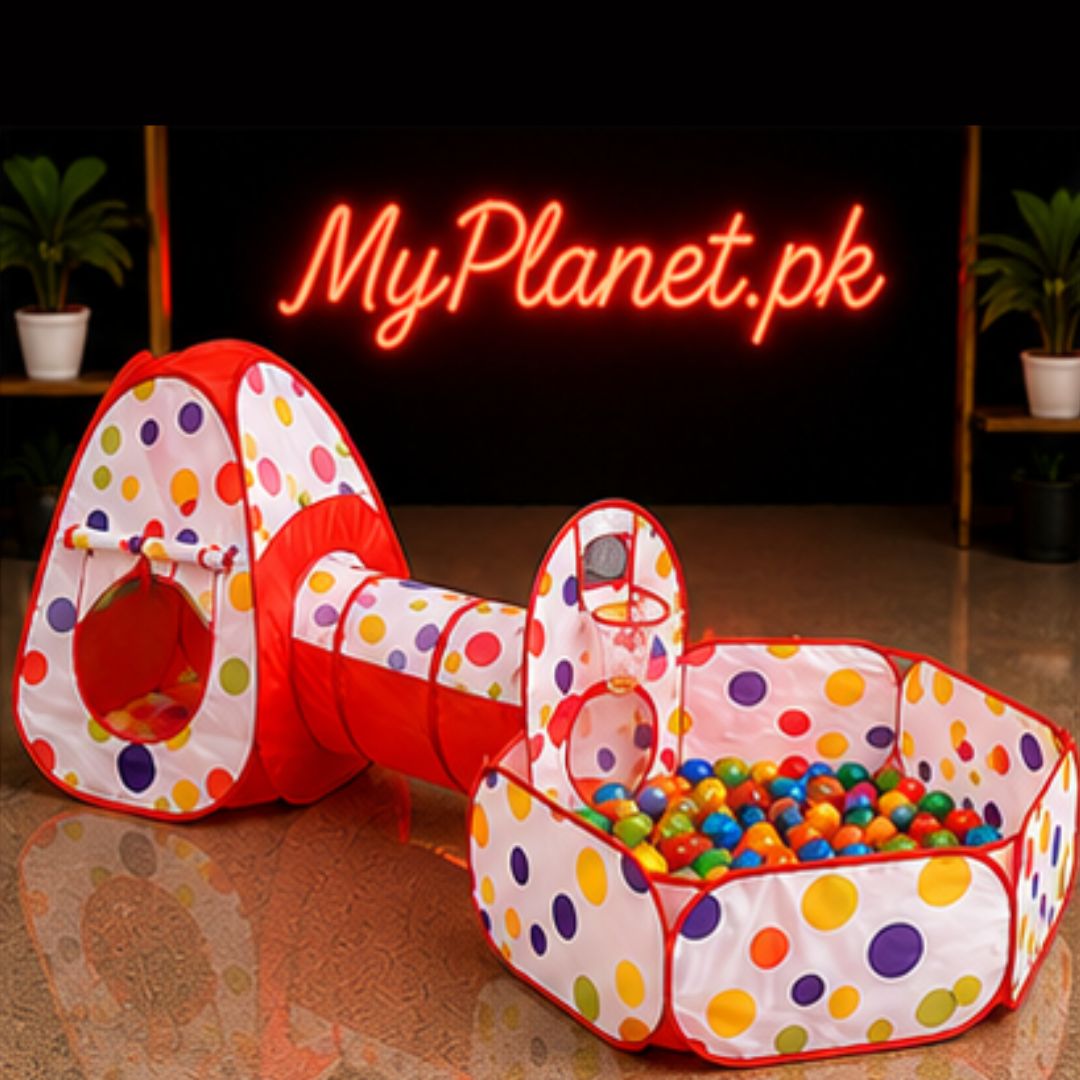 Kids 3-in-1 Indoor Play Tent with Tunnel &amp; Ball Pool