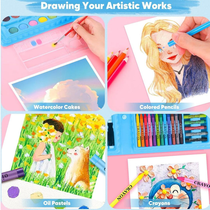 Kids Art Set Drawing &amp; Coloring Kit in Carry Case (68 PCS)
