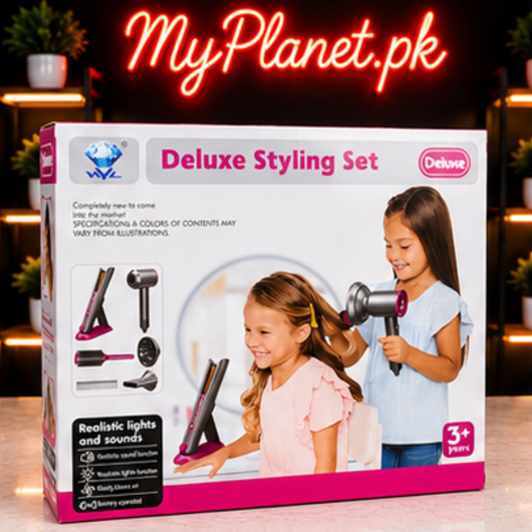 Kids Deluxe Styling Set Hair Dryer with Realistic Work