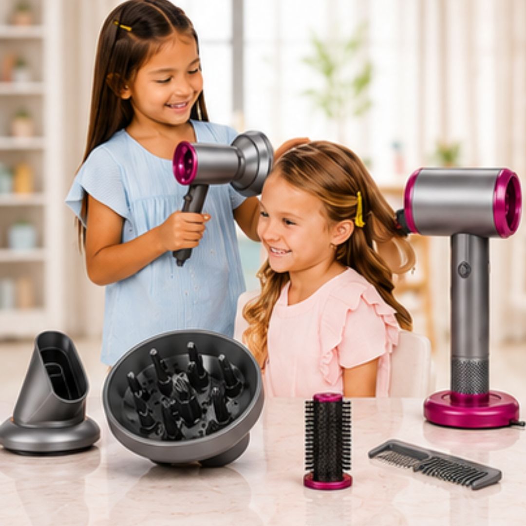 Kids Deluxe Styling Set Hair Dryer with Realistic Work