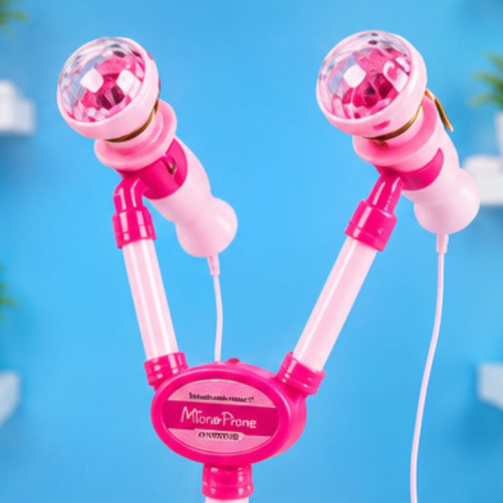 Kids Karaoke Microphone Stand with LED Lights &amp; MP3 Mobile Connection