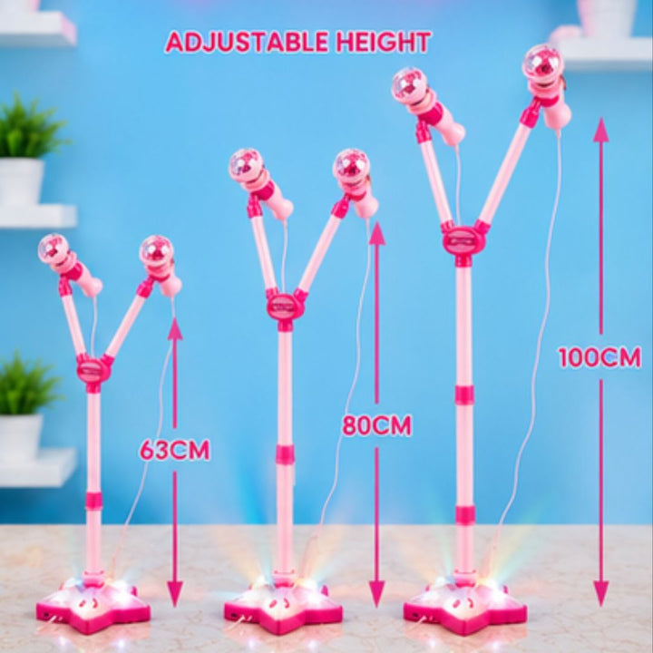 Kids Karaoke Microphone Stand with LED Lights &amp; MP3 Mobile Connection