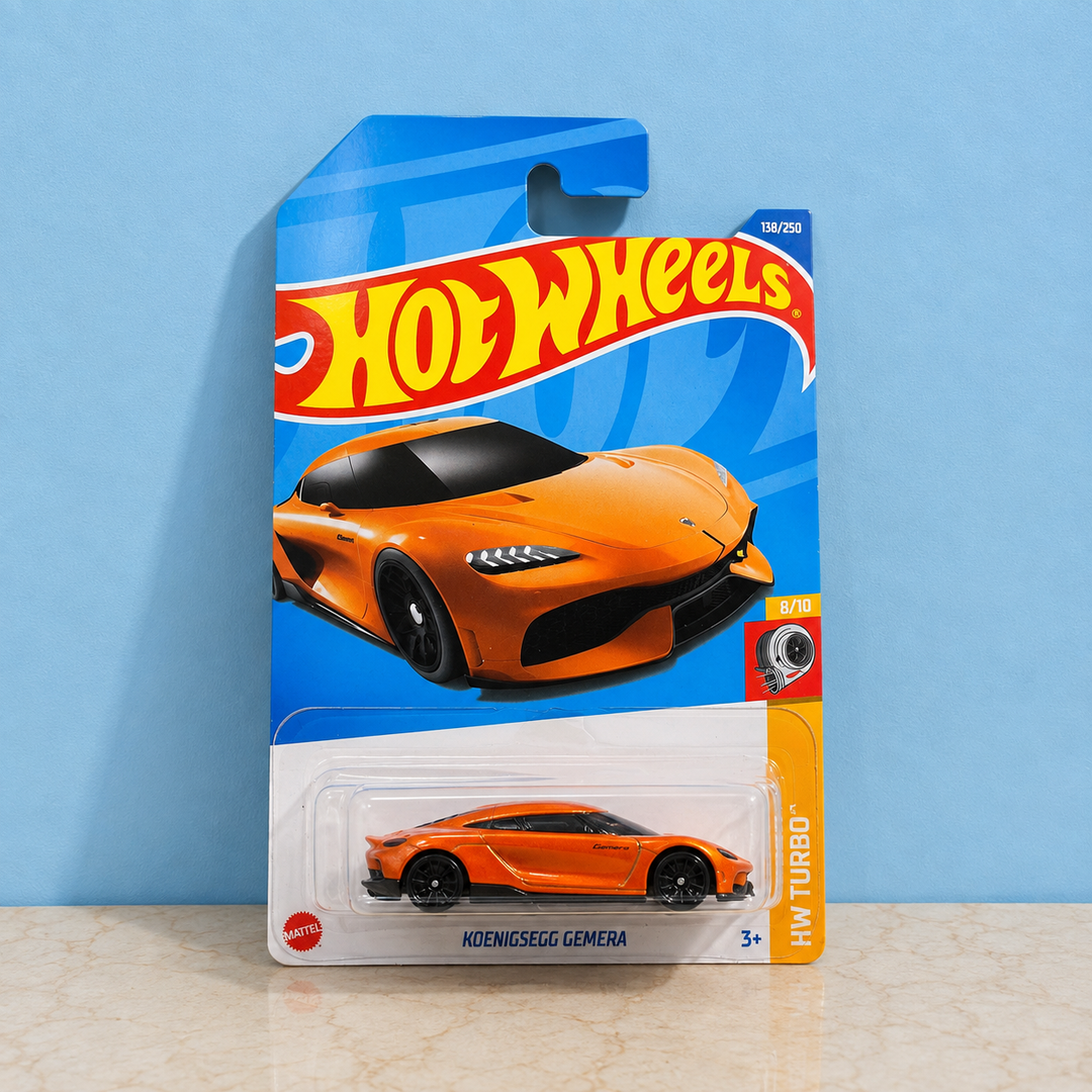 Hot Wheels Koenigsegg Gemera 1:64 scale die-cast car made in Malaysia in card packging