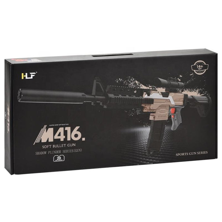 M416 Rechargeable Soft Bullet Gun with Scope, Silencer &amp; Target Set