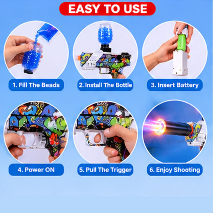 MK23S Electric Toy Gun with Crystal Muzzle, Gel Beads &amp; Safety Goggles
