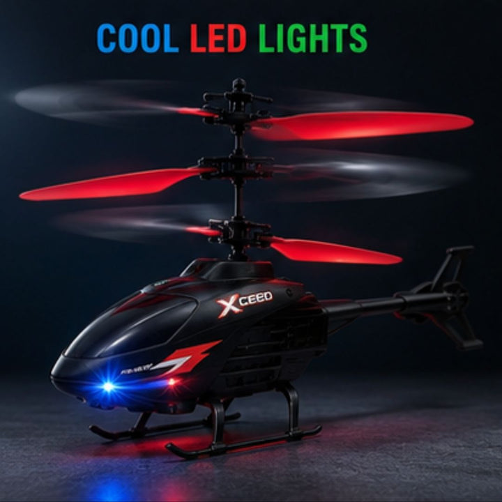 Motion Sensor Rechargeable Flying Helicopter with LED Lights
