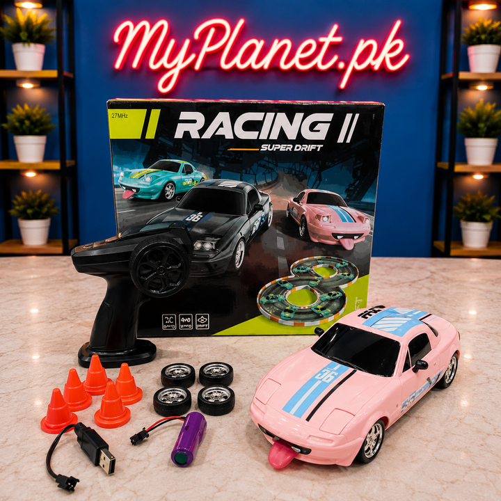 Rechargeable 4WD RC Drift Racing Car with Funny Silicone Tongue &amp; Pop-Up LED Headlights
