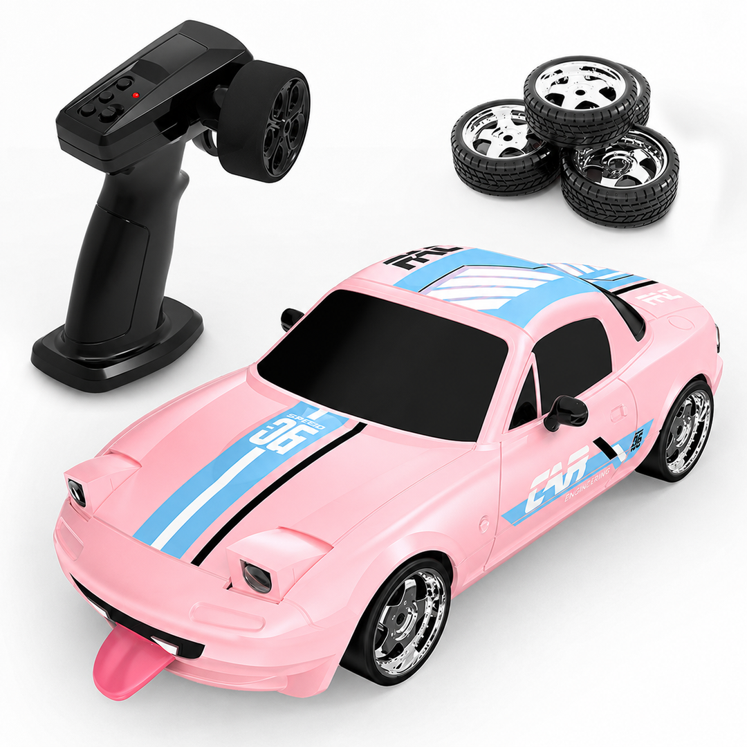 Rechargeable 4WD RC Drift Racing Car with Funny Silicone Tongue &amp; Pop-Up LED Headlights