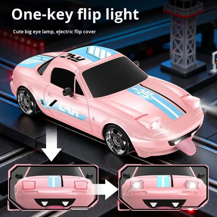 Rechargeable 4WD RC Drift Racing Car with Funny Silicone Tongue &amp; Pop-Up LED Headlights