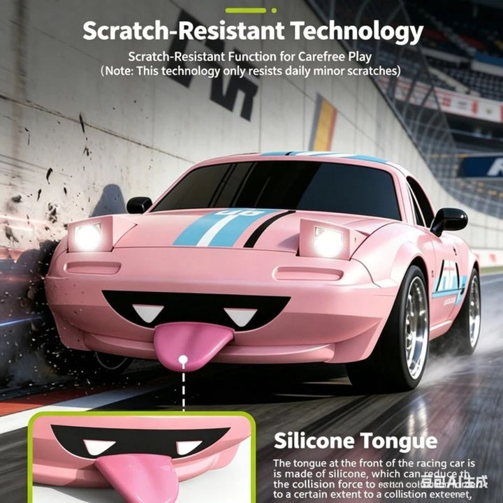 Rechargeable 4WD RC Drift Racing Car with Funny Silicone Tongue &amp; Pop-Up LED Headlights