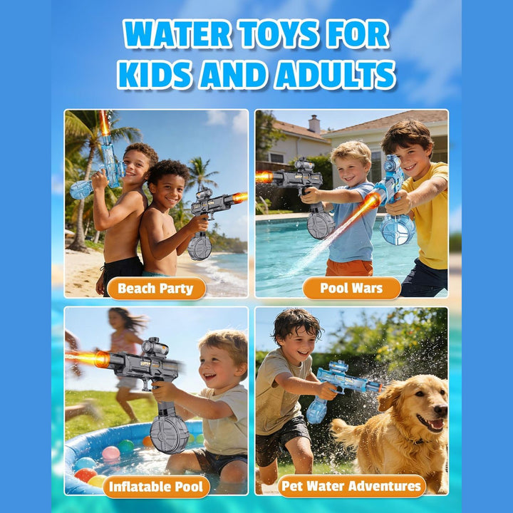 Rechargeable Automatic Water Gun with Drum Magazine &amp; Scope