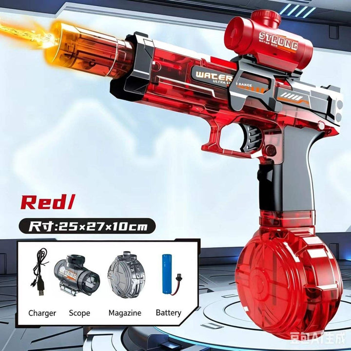 Rechargeable Automatic Water Gun with Drum Magazine &amp; Scope