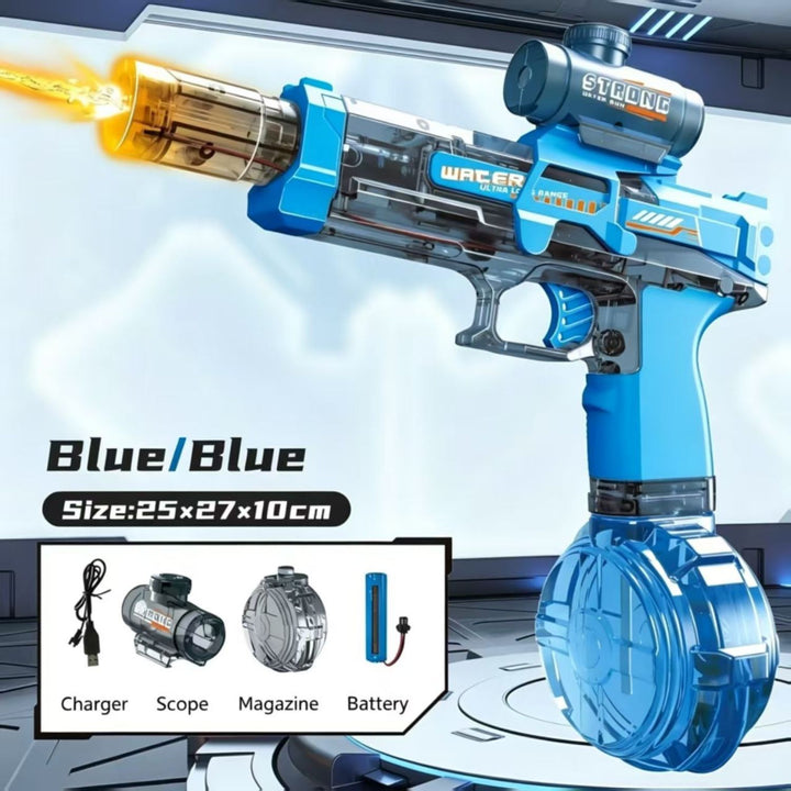 Rechargeable Automatic Water Gun with Drum Magazine &amp; Scope