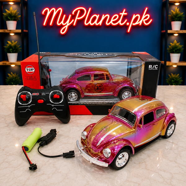 Rechargeable Neon Style Beetle RC Car with LED Lights